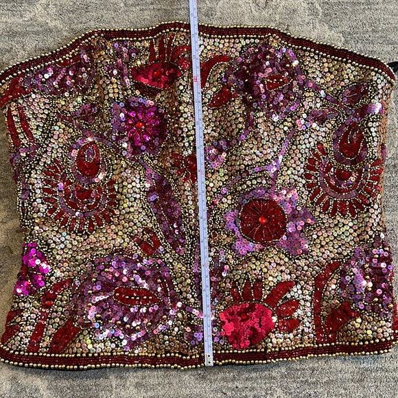 Gorgeous Vintage Oleg Cassini Black Tie Strapless Corset Like Top - Picture 7 of 7